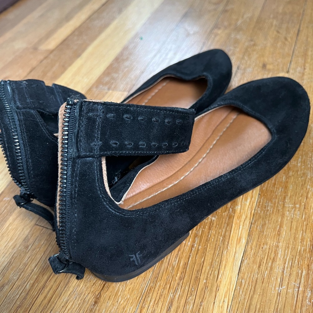 Frye ankle wrap flats!